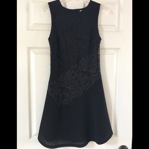 Sandro Sleeveless Lace Black Dress